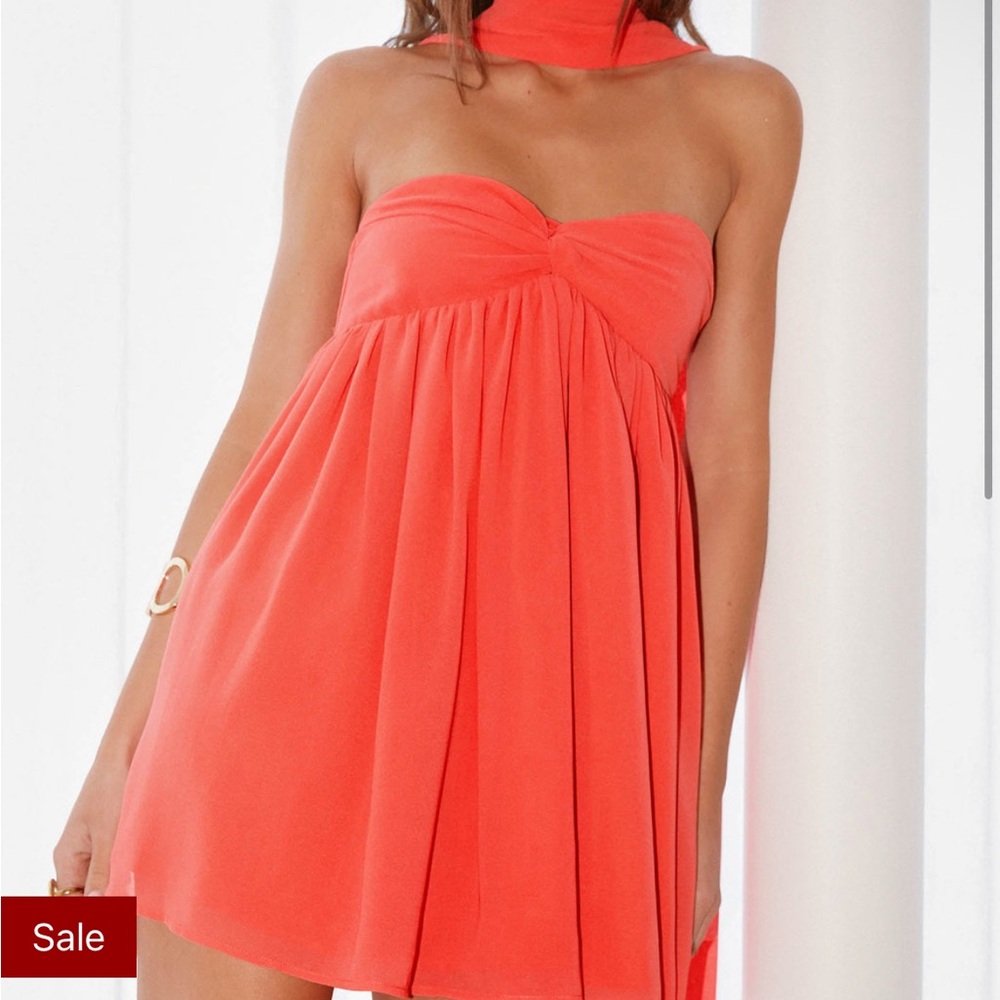 PEPPERMAYO NWT Elegant Coral Strapless Dress